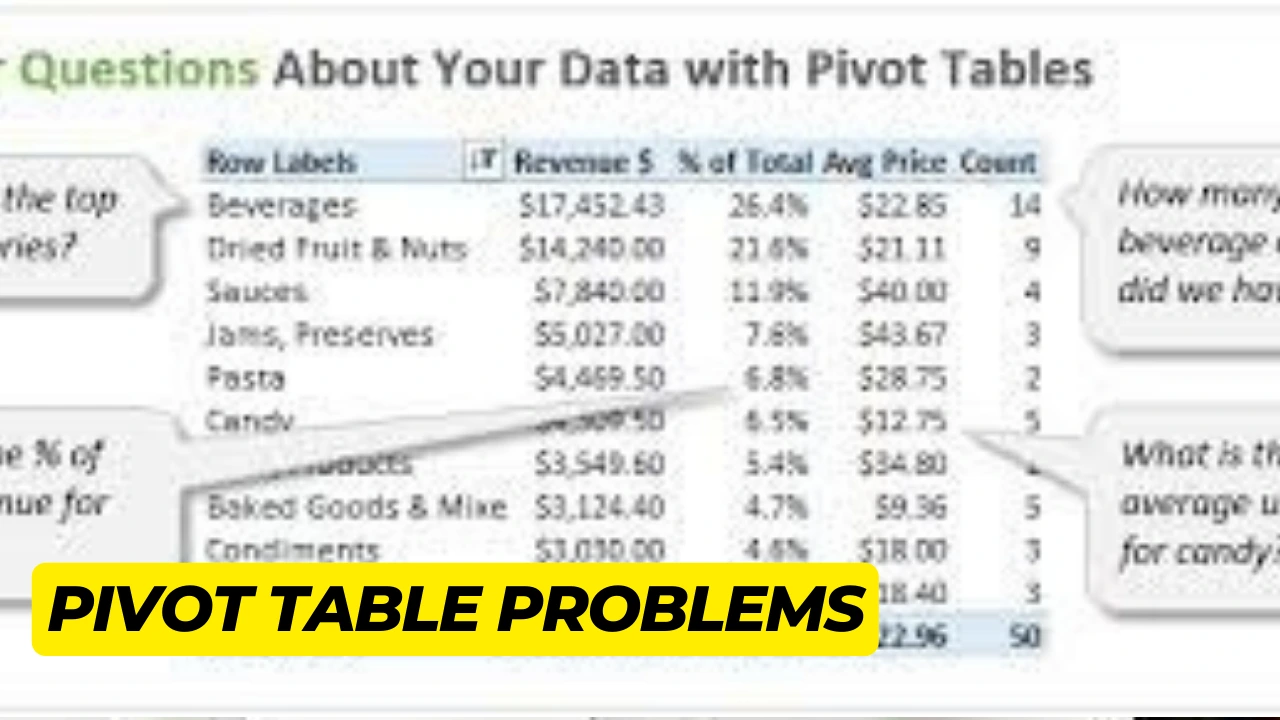 Pivot Table Problems